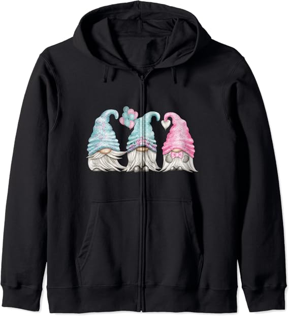 Gender Reveal Pregnant Expecting Baby Shower Gnome Zip Hoodie Amazon